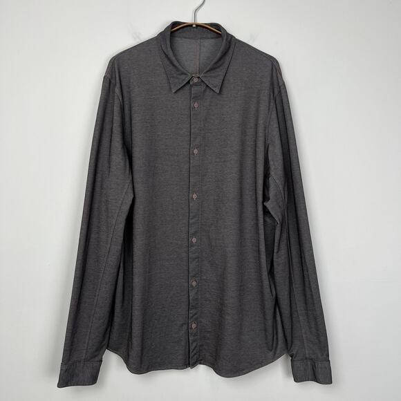 Lululemon Shirt Men’s L/XL? One Thing At A Time Button Down Charcoal Dark Slate - Picture 1 of 8